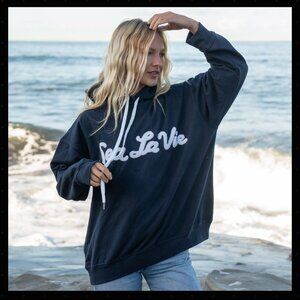 NWOT Beachly - Sea La Vie Flocked Hoodie